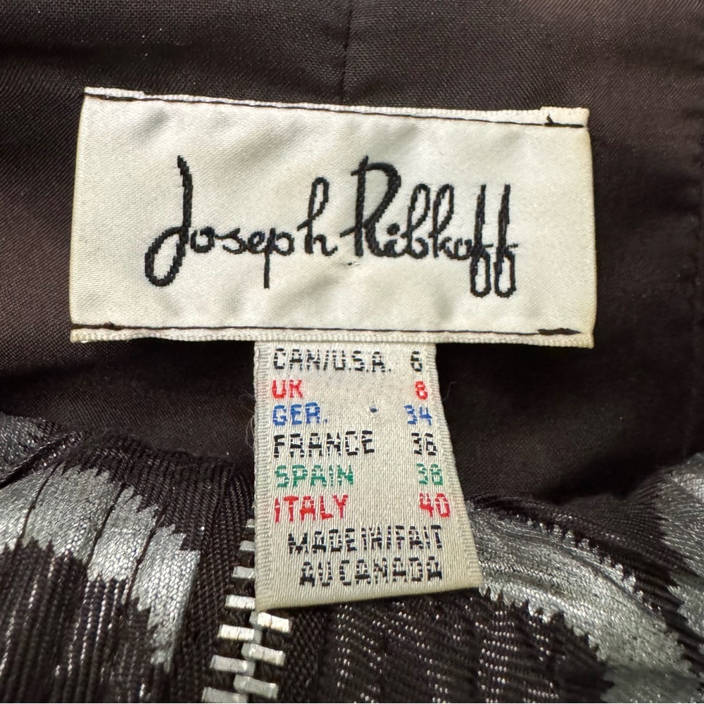 Joseph Ribkoff Jacket Womens size 8 Zip Up Shimmer Metallic Cowl Neck - Picture 15 of 15